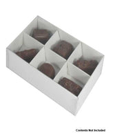 6 Cavity Chocolate White Product Presentation Gift Box - 12x8x3cm - White with Clear Lid - Retail Product Show case