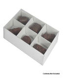 6 Cavity Chocolate White Product Presentation Gift Box - 12x8x3cm - White with Clear Lid - Retail Product Show case