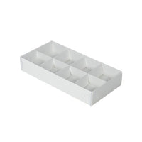 8 Cavity Chocolate White Product Presentation Gift Box - 16x8x3cm - White with Clear Lid - Retail Product Show case