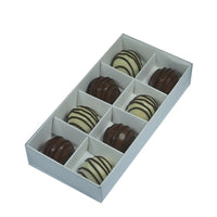 8 Cavity Chocolate White Product Presentation Gift Box - 16x8x3cm - White with Clear Lid - Retail Product Show case