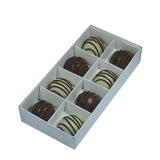 8 Cavity Chocolate White Product Presentation Gift Box - 16x8x3cm - White with Clear Lid - Retail Product Show case