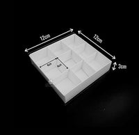 9 Cavity Chocolate White Product Presentation Gift Box - 12x12x3cm - White with Clear Lid - Retail Product Show case