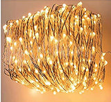 10 metre long fairy light string with MICRO SMALL warm white 100 bulbs - battery powered