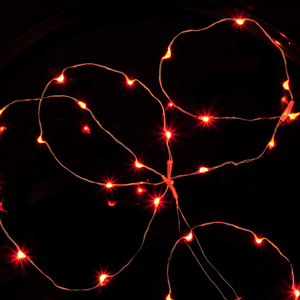 Battery powered red led lights deals
