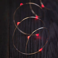 Micro LED lights red bulbs - battery powered table centrepiece fairy lights - Medium