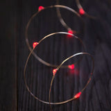 Micro LED lights red bulbs - battery powered table centrepiece fairy lights - Medium