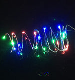 Red Green Blue Micro LED lights  bulbs - battery powered table centrepiece fairy lights - Medium