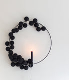 Black Cotton Ball 5cm - Mains Power- 5m with 30 LED Bulb fairy light string