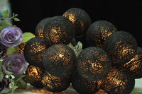 All Black Noir Cotton Ball 5cm Ball - 3 Metre Battery Powered -  fairy party room lights decor