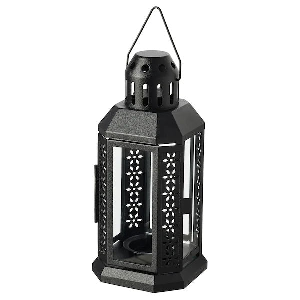 21cm Black Metal Lantern - Outdoor Decor - Wedding Party