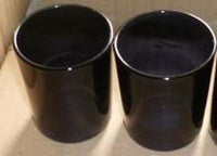 Black Glass Holder for Votive or Tea Light Candles - Wedding Table Decor