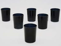 Black Glass Holder for Votive or Tea Light Candles - Wedding Table Decor