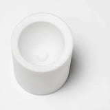 LED Pillar Block Candle Flameless - 10cm White Body Natural Flicker Flame - Battery Operated On/Off Switch - Wedding Party Decor