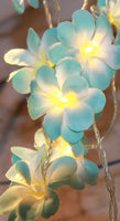 Tropical Blue Frangipani Flower Artificial - Battery Power - fairy lights - table party room decoration