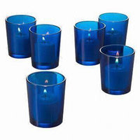 Blue Shot Glass Tealight Votive  Candle Holder - Small 6.5cm
