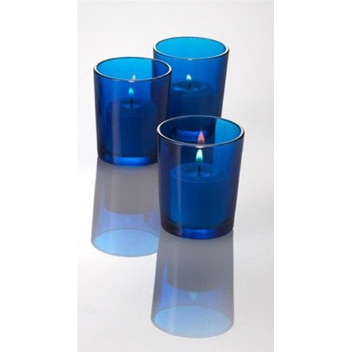 Blue Shot Glass Tealight Votive  Candle Holder - Small 6.5cm