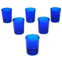 Blue Shot Glass Tealight Votive  Candle Holder - Small 6.5cm