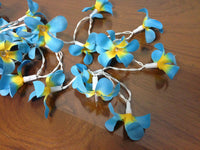 Tropical Blue Frangipani Flower Artificial - Battery Power - fairy lights - table party room decoration