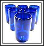 Blue Shot Glass Tealight Votive  Candle Holder - Small 6.5cm