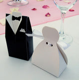 Bride Dress & Groom Tuxedo Bomboniere Favor Wedding Gift  Box & Name Card Holder