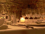 Chocolate Brown Wax Votive Table Candle in Clear Glass Holder - 6cm