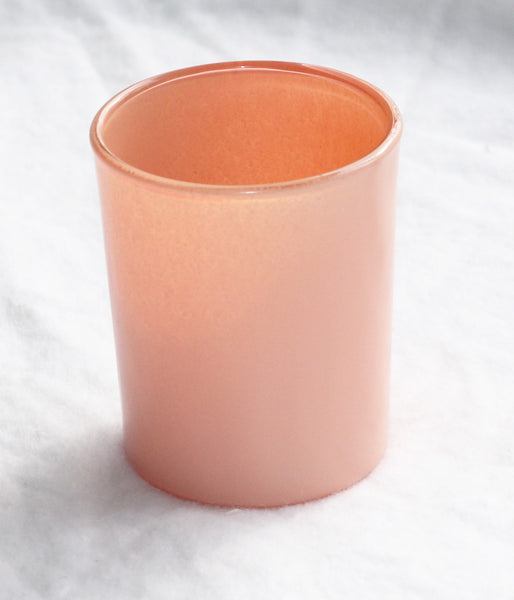 Champagne Peach Glass Jar Holder for Votive or Tea Light Candle - Wedding Event Decor