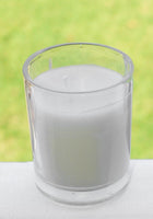 White Wax Votive Table Candle in Clear Glass Holder - 6cm High - wedding party table decoration