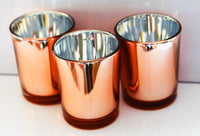 Copper Glass Holder for Votive or TeaLight Candle - Golden Anniversary Decor