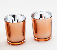 Copper Glass Holder for Votive or TeaLight Candle - Golden Anniversary Decor