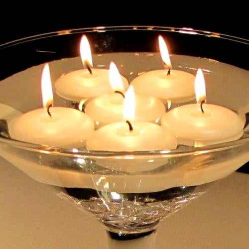 20 Pack of 6cm Floating Ivory Wax Candles Wedding or Event Table decoration idea