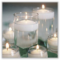 20 Pack of 8cm Large Floating White Wax Candles Wedding or Event Table decoration idea
