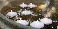 20 Pack of 8cm Large Floating White Wax Candles Wedding or Event Table decoration idea
