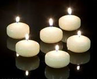 20 Pack of 6cm Floating Ivory Wax Candles Wedding or Event Table decoration idea