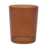 Chocolate Brown Frosted Glass Tea Light Shot Glass Candle Holder - 6.5cm tall