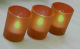 Chocolate Brown Frosted Glass Tea Light Shot Glass Candle Holder - 6.5cm tall