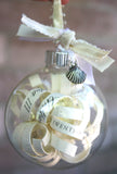 6cm Glass memory Bauble - ideal for wedding centrepiece or xmas tree
