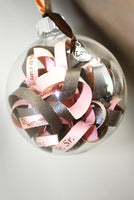 6cm Glass memory Bauble - ideal for wedding centrepiece or xmas tree