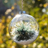 6cm Glass memory Bauble - ideal for wedding centrepiece or xmas tree
