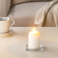 Ivory Wax 8cm high Pillar Candleabra Candle - 15 hour+ burn time