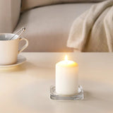 Ivory Wax 8cm high Pillar Candleabra Candle - 15 hour+ burn time