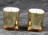 Gold Glass Holder for Votive or TeaLight Candle - Golden Anniversary Decor