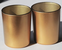 Matt Gold Glass Holder for Votive or TeaLight Candle - Golden Anniversary Decor