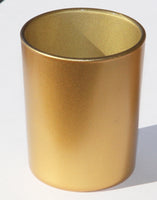 Matt Gold Glass Holder for Votive or TeaLight Candle - Golden Anniversary Decor