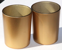 Matt Gold Glass Holder for Votive or TeaLight Candle - Golden Anniversary Decor