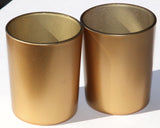 Matt Gold Glass Holder for Votive or TeaLight Candle - Golden Anniversary Decor