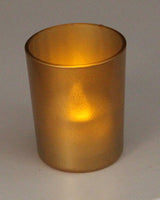 Matt Gold Glass Holder for Votive or TeaLight Candle - Golden Anniversary Decor