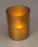 Matt Gold Glass Holder for Votive or TeaLight Candle - Golden Anniversary Decor