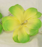 Green Yellow Frangipani Flower - LED Battery Power fairy lights