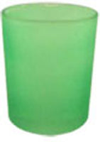 Apple Green Frosted Glass Tea Light Holder - Small 6.5cm - Green Theme Party Event