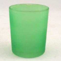 Apple Green Frosted Glass Tea Light Holder - Small 6.5cm - Green Theme Party Event
